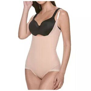 RED HOT by SPANX® Tan Open-Bust Snap-Crotch Panty Bodysuit Size L